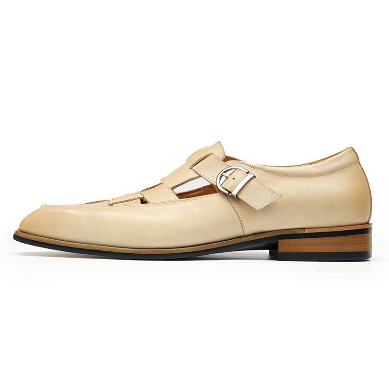 Sandales Riviera Homme & Femme en cuir beige- Elégance italienne