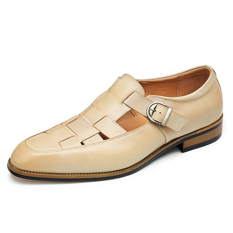 Sandales Riviera Homme & Femme en cuir beige- Elégance italienne